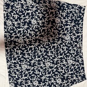 Karen Scott Navy and White Floral A-Line Skirt